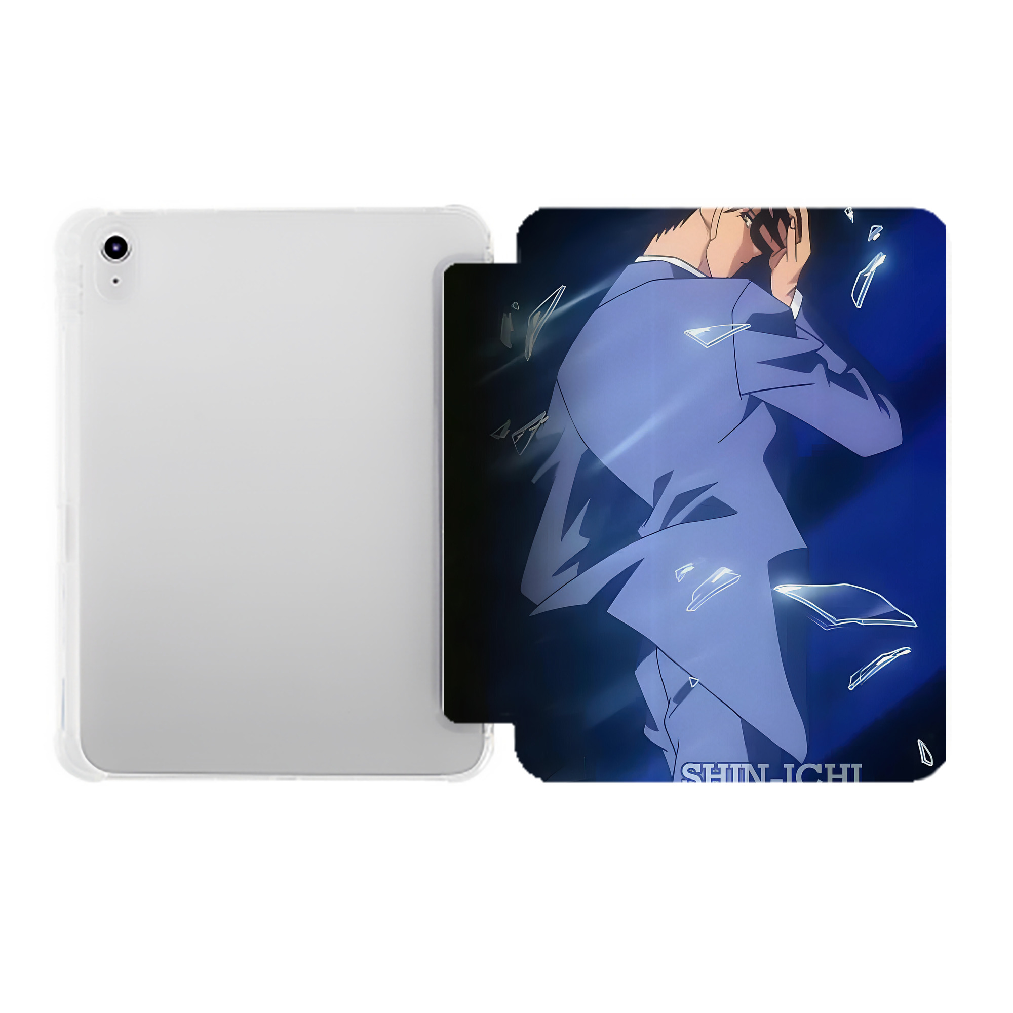 （画像用） 名探偵コナン Detective Conan IPad ケース ペン収納付き 三つ折りスタンド PUレザー×シリコン 対応機種9.5/10.5/10.9インチ